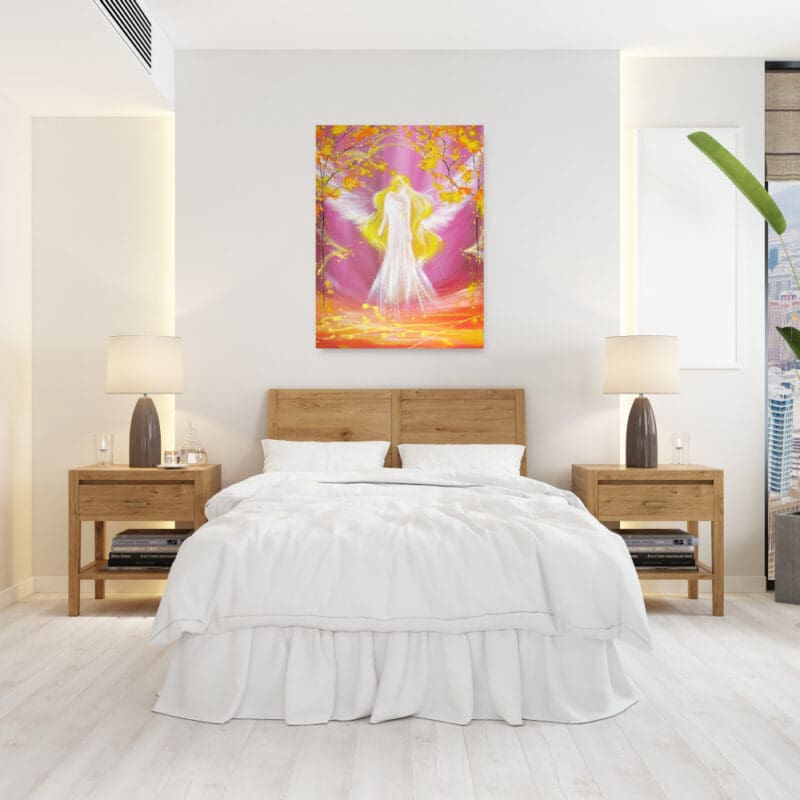 Schutz Engelbild Leinwanddruck "Mit Liebe beschützt" Wandbild – Bild 4