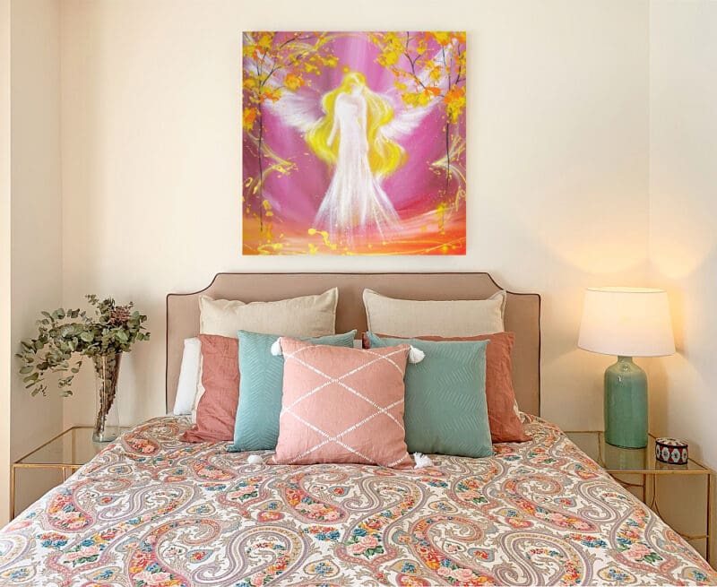Schutz Engelbild Leinwanddruck "Mit Liebe beschützt" Wandbild – Bild 3