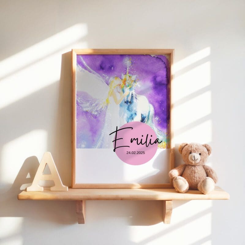 Personalisierte Engelposter - besondere Schutzengel Bilder mit Wunschname & Datum – Bild 9