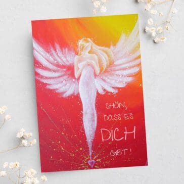 Künstlerkarte Engel Postkarte "Schön, dass es Dich gibt"
