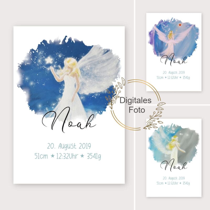 Personalisierter Kunstdruck / Poster Jungen mit Namen zur Geburt