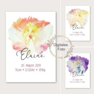 Personalisierter Kunstdruck / Poster Mädchen mit Namen zur Geburt