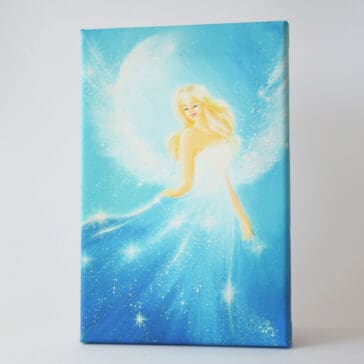 Engelbild "Tanz mit den Sternen" Wandbild in blau 20x30cm