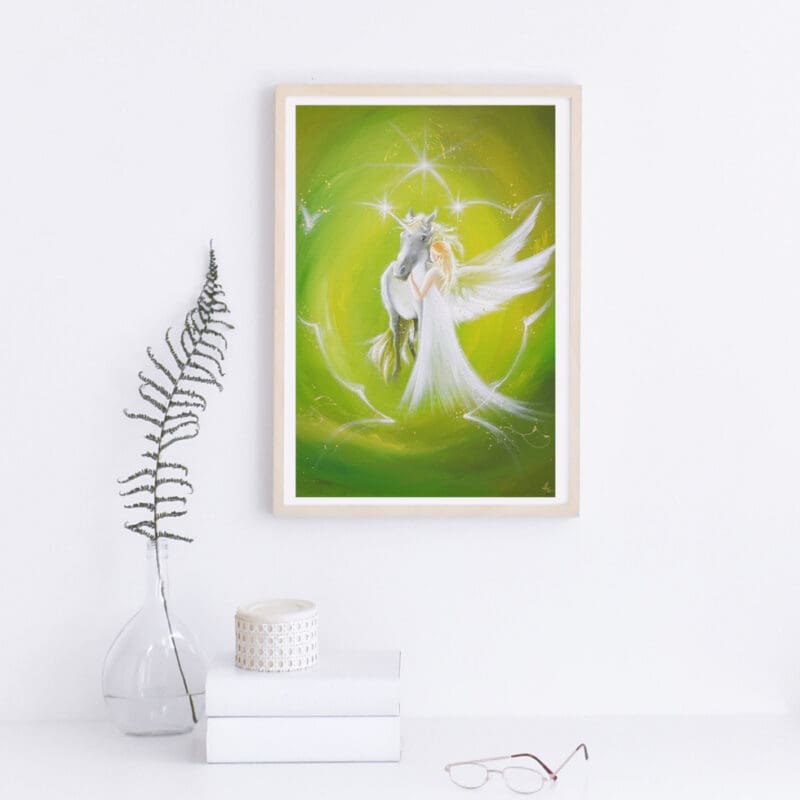 Engelbild Poster: "Tiefe Freundschaft" Hochglanz Druck in 40x60cm