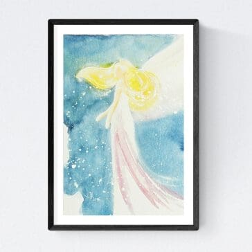 Engel Kunstfoto: "Vom Engel berührt" Engelbild für Rahmen