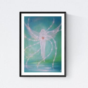 Hochglanz Engel Kunstfoto: "Warme Liebe" Engelbild für Rahmen