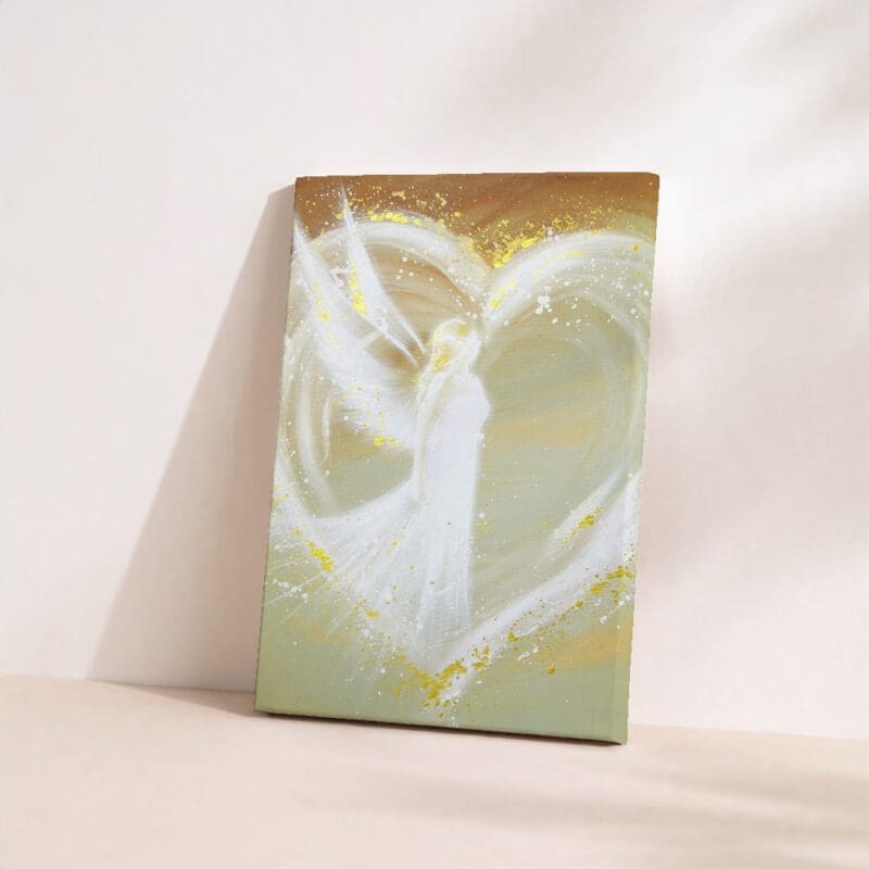 Schutzengel Engelbild auf Leinwand "Weg ins Herz" Wandbild mit Liebe, Herz und Schutz – Bild 12