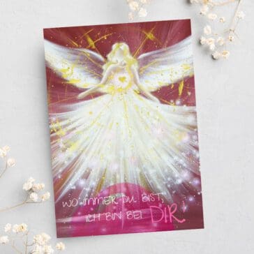 Engelkarte Engel Postkarte "Wo immer Du bist, ich bin bei Dir"