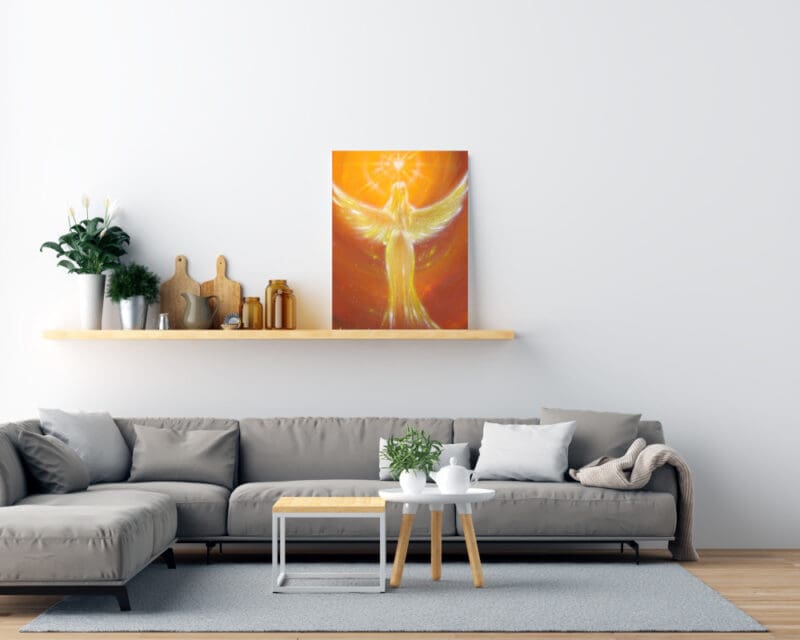 Engelbild auf Leinwand "Das Herz weiß es" Wandbild Druck in 20x30cm – Bild 2