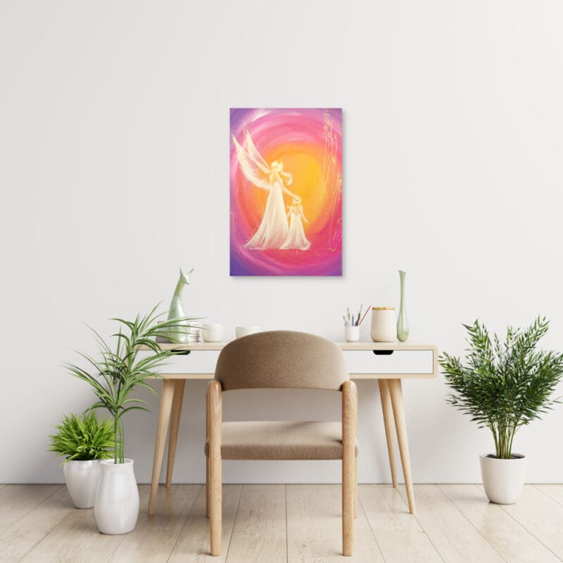 Engel Leinwandbild "Immer da" Engelbild mit Kind – Bild 4