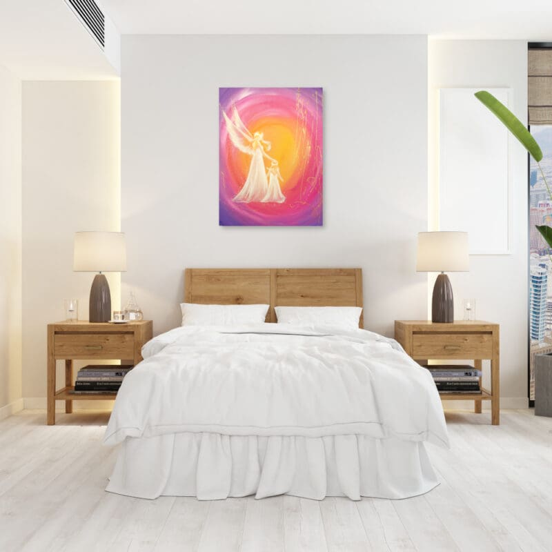 Engel Leinwandbild "Immer da" Engelbild mit Kind – Bild 7