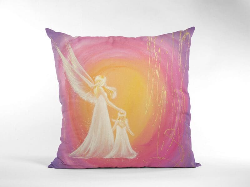 Deko Kissen mit Engel für Couch und Sofa, 40x40cm inklusive Füllung