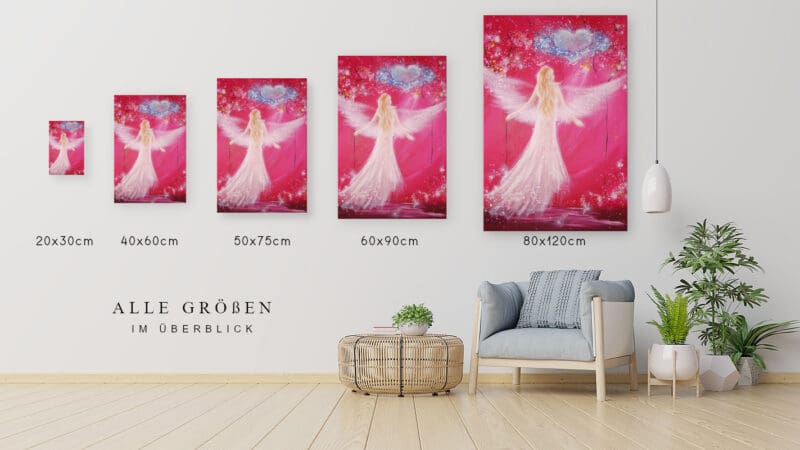 Engel Wandbild "Kosmische Liebe" Leinwanddruck mit Herz – Bild 7