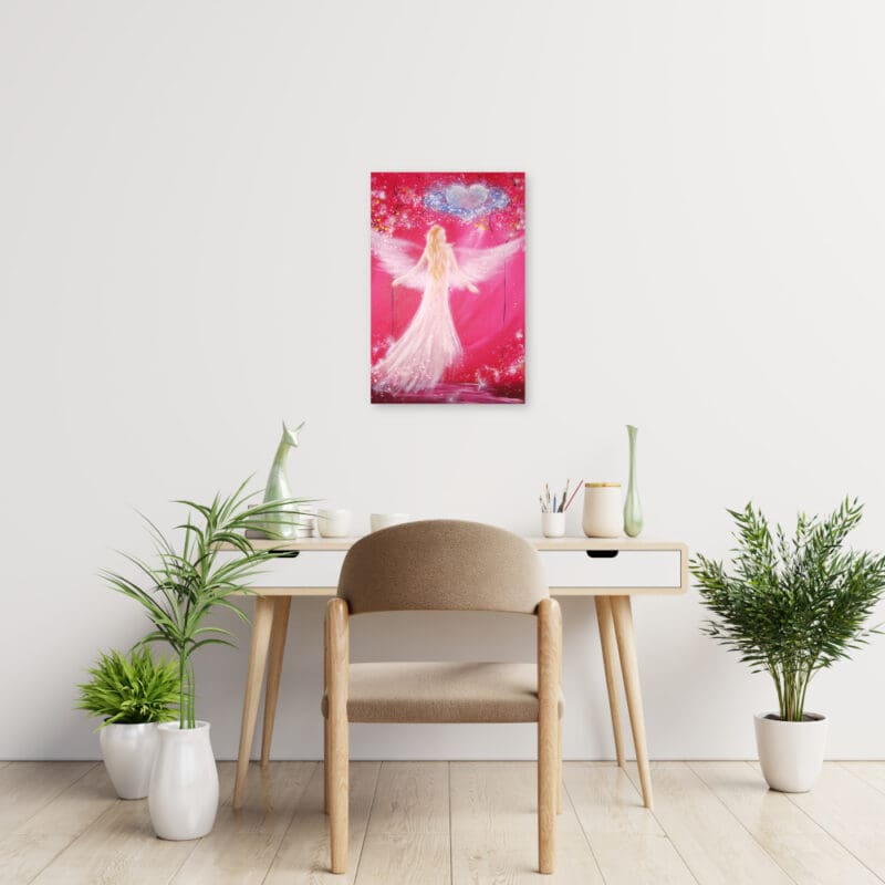 Engel Wandbild "Kosmische Liebe" Leinwanddruck mit Herz – Bild 5