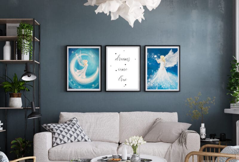 Moderne Engel Poster im Set - Dreams come true - Wandbilder für Wohnzimmer - Deko Bilder – Bild 2