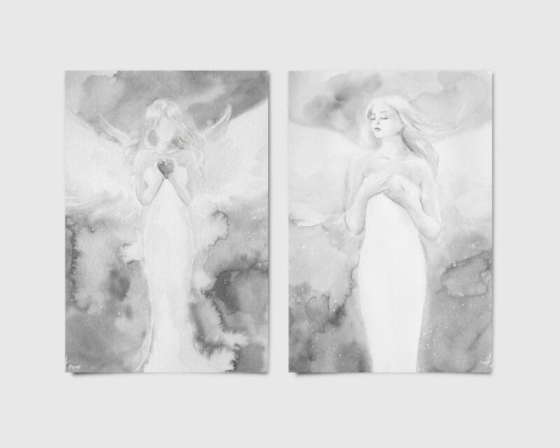 Engel Poster Set, Engelbilder als Wandposter, Design Home Deko