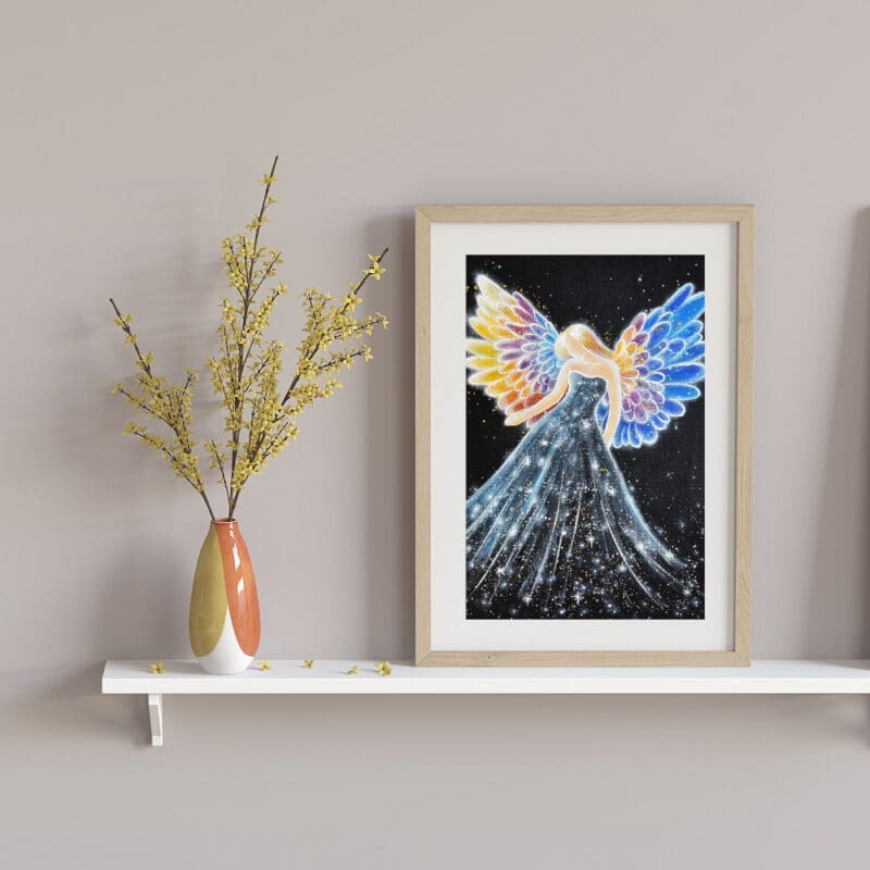 Engelbild Kunstfoto "Im Schutz der Sterne" Schutzengel Bild in 20x30cm