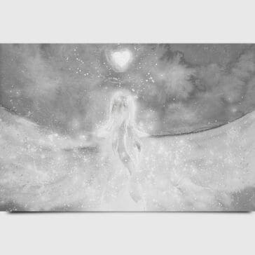 Engelbild Kunstfoto "Seelenherz" Schutzengelbild mit Herz