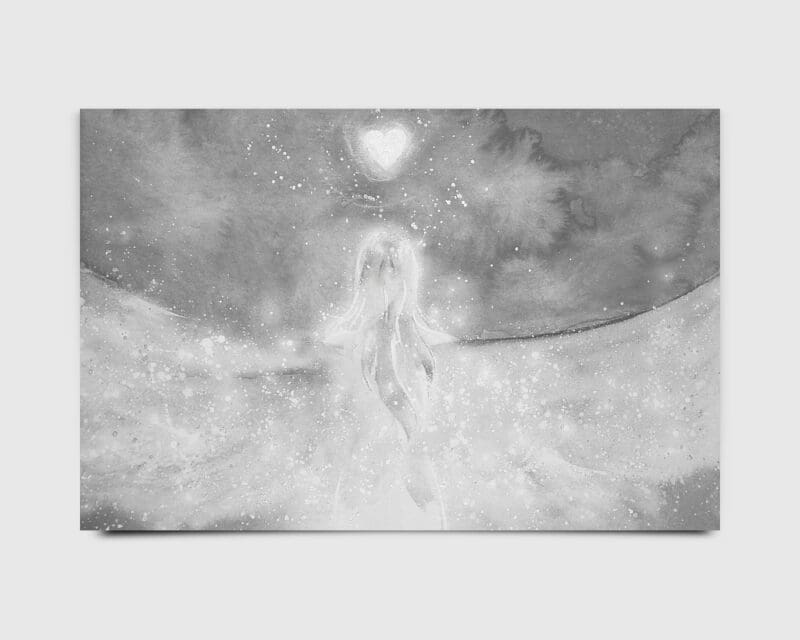 Engelbild Kunstfoto "Seelenherz" Schutzengelbild mit Herz