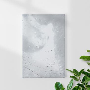 Engel Leinwanddruck "Engelslicht" Druck Engelbild in Grau