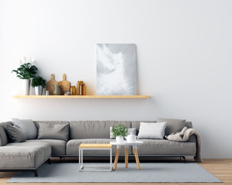 Engel Leinwanddruck "Engelslicht" Druck Engelbild in Grau – Bild 4