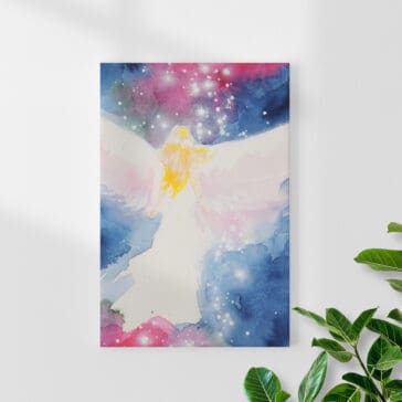 Engelbild Leinwanddruck "Im Licht der Sterne" Engel Druck mit Sternen