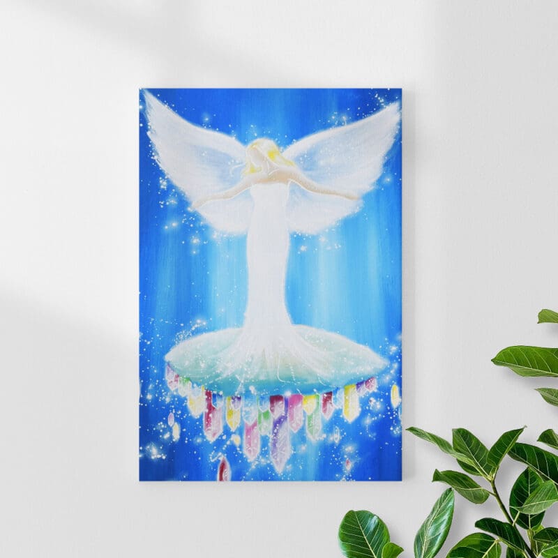 Engel Leinwandbild "Mehr als Magie" Schutzengelbild in Blau