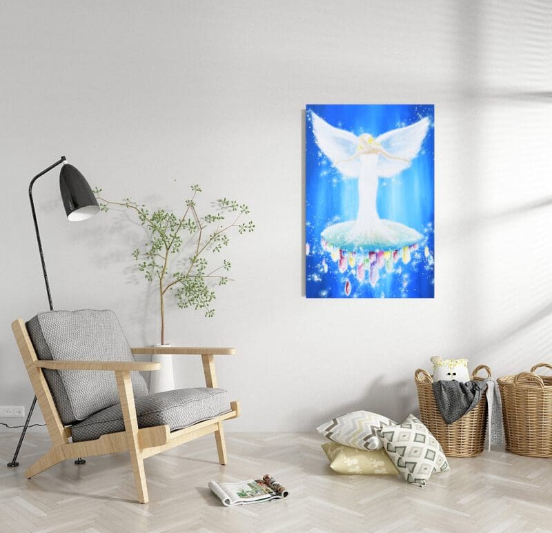 Engel Leinwandbild "Mehr als Magie" Schutzengelbild in Blau – Bild 6