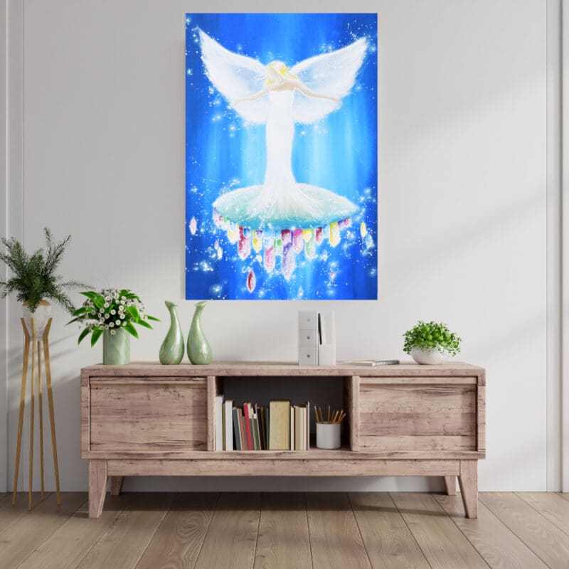 Engel Leinwandbild "Mehr als Magie" Schutzengelbild in Blau – Bild 5