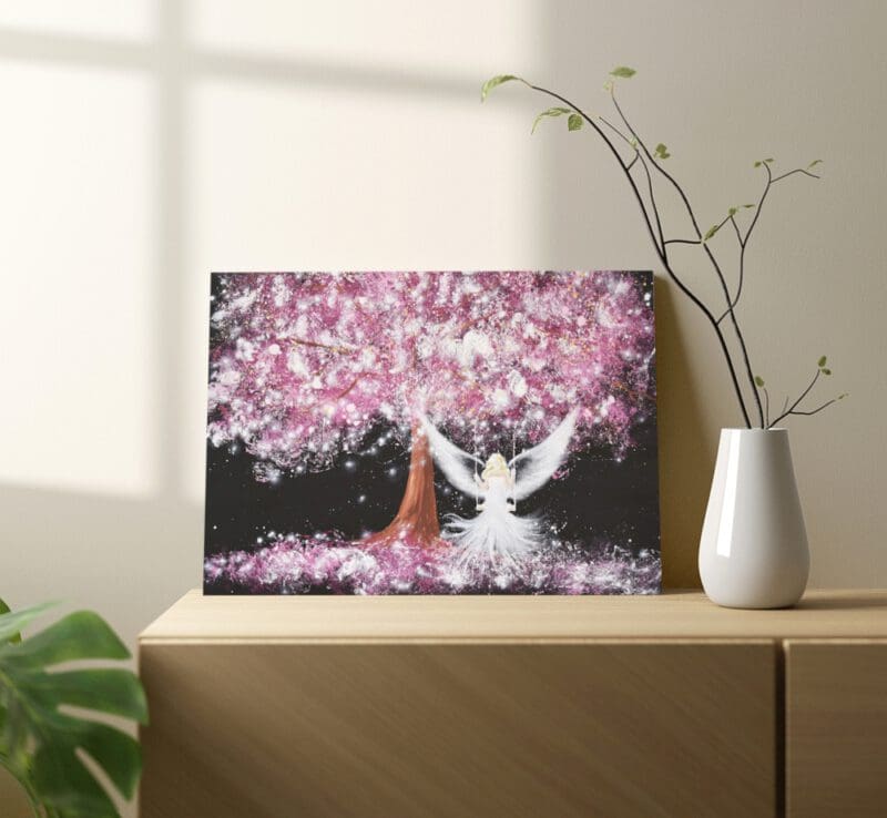 Engel Leinwandbild "Seelentraum" Schutzengelbild mit großem Baum – Bild 5