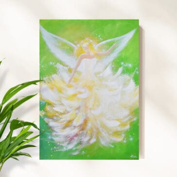 Original Engelbild " Im Licht der Freude" - Handgemaltes Engel Acrylbild