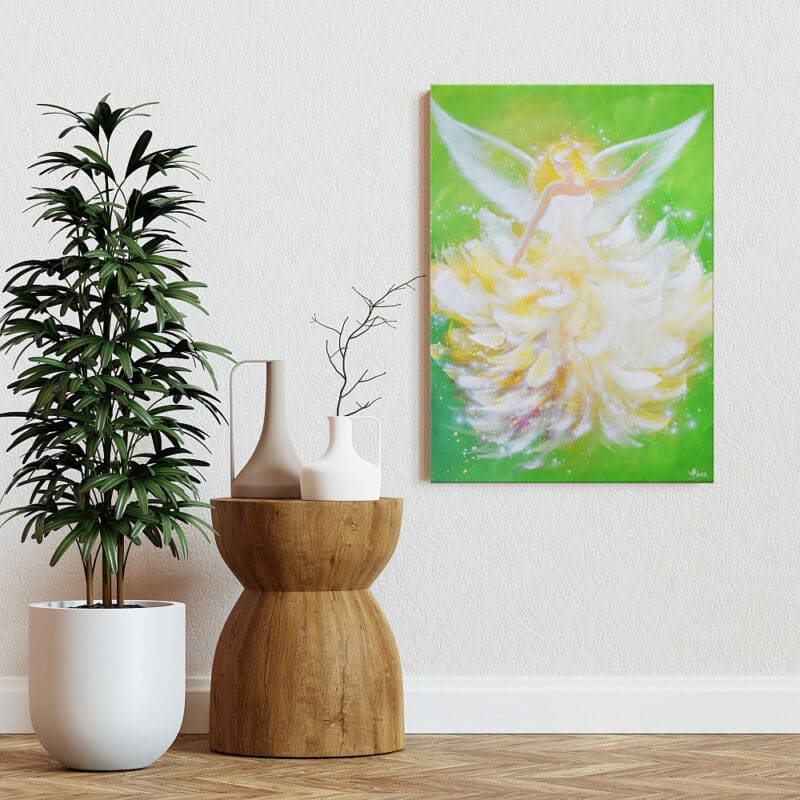 Original Engelbild " Im Licht der Freude" - Handgemaltes Engel Acrylbild – Bild 5