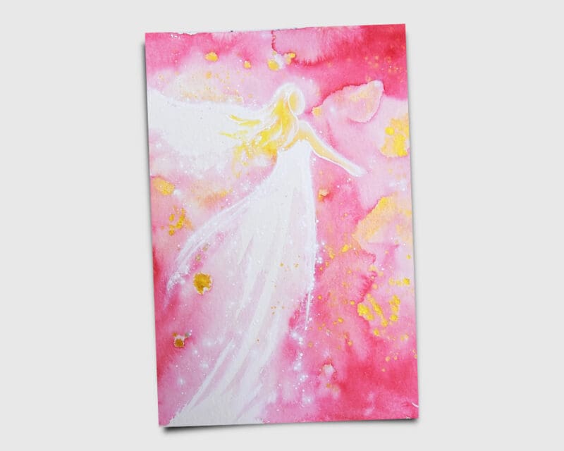 Engelbild Kunstfoto "Glaube an Dich" Schutzengelbild in rosa Tönen – Bild 3