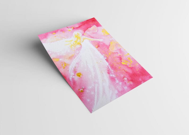 Engelbild Kunstfoto "Glaube an Dich" Schutzengelbild in rosa Tönen – Bild 4