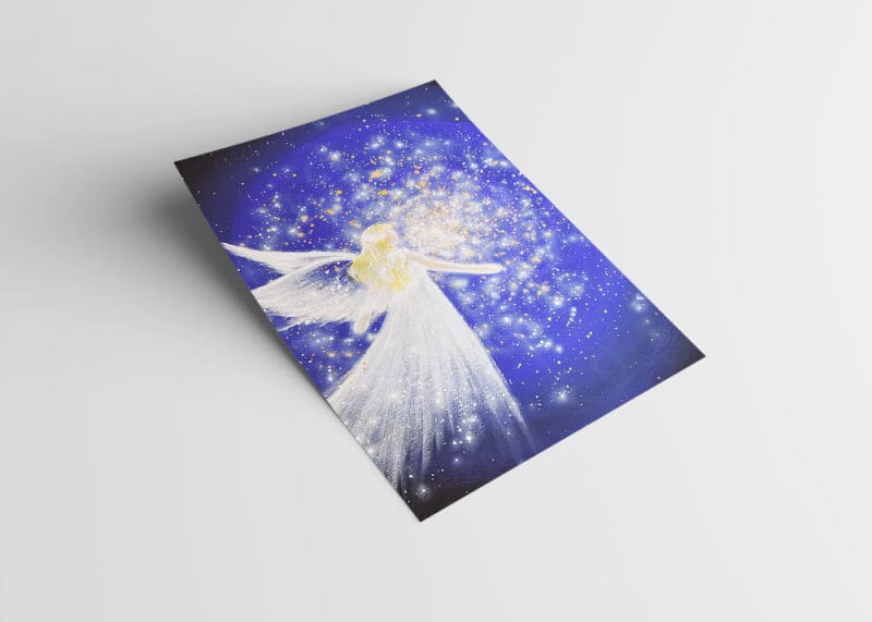 Engelbild Kunstfoto "Lichterfunkeln" Schutzengelbild in lila – Bild 4