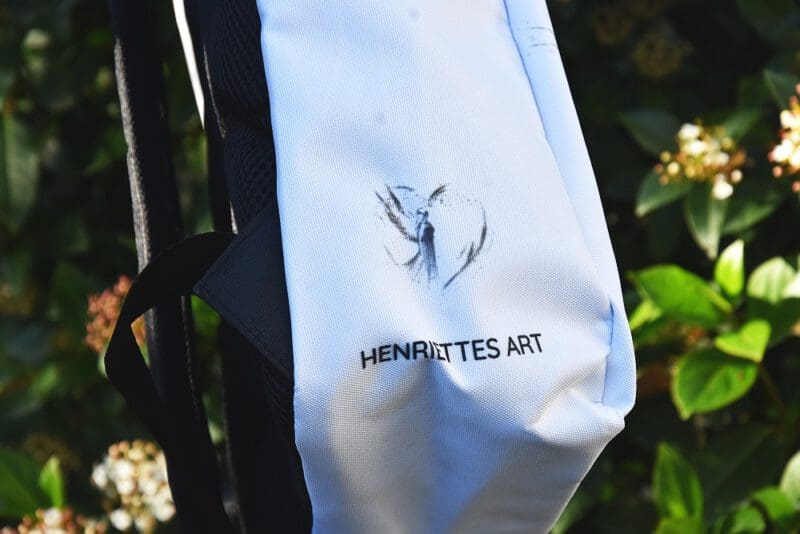 Rucksack mit Engel Motiv, Herz Engelbild in Weiß, Grau, Schwarz – Bild 10