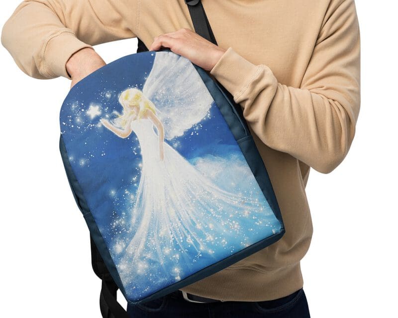 Rucksack mit Engelbild in Blautönen – Bild 8