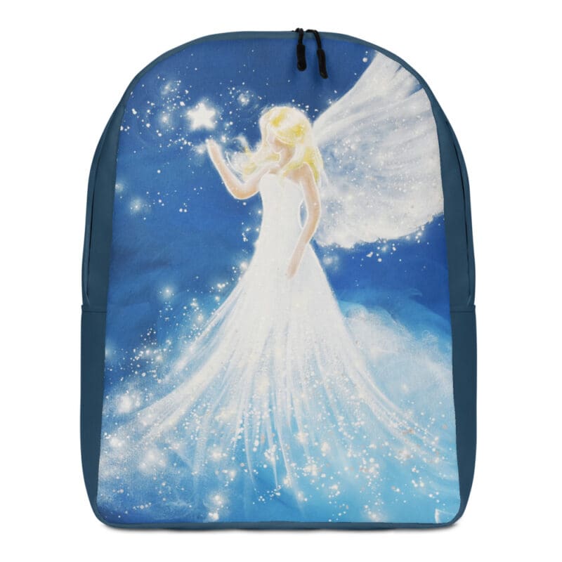 Rucksack mit Engelbild in Blautönen – Bild 2