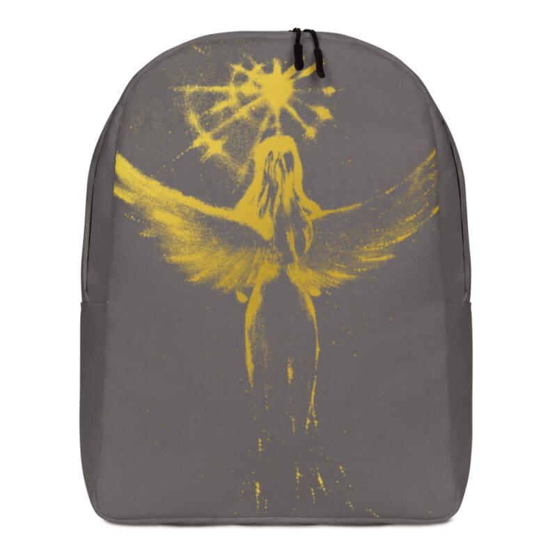 Einzigartiger Engel Rucksack - Schutzengel mit goldenem Engel – Bild 2