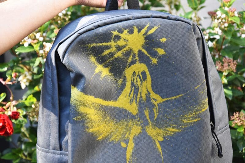 Einzigartiger Engel Rucksack - Schutzengel mit goldenem Engel – Bild 8