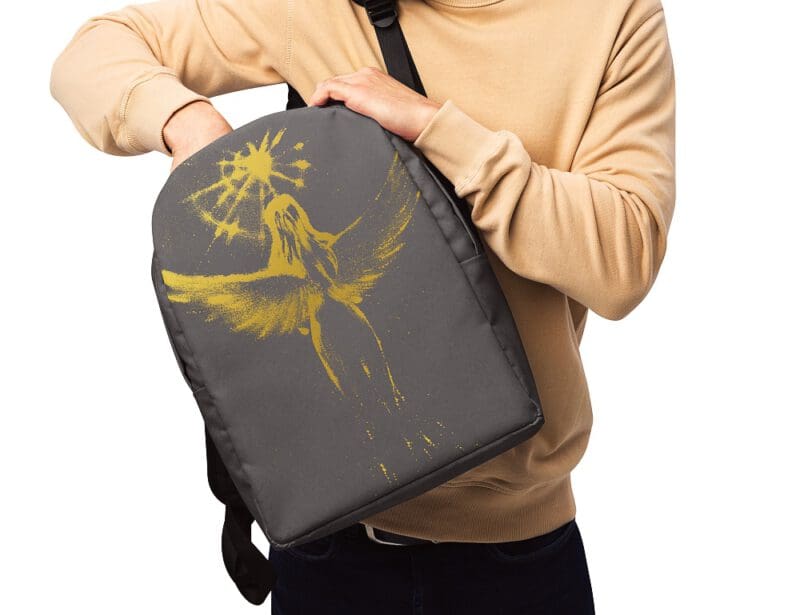 Einzigartiger Engel Rucksack - Schutzengel mit goldenem Engel – Bild 5