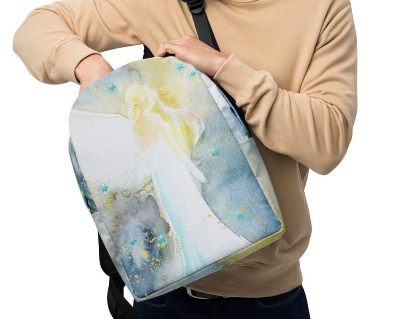 Einzigartiger Engel Rucksack in Blautönen – Bild 6