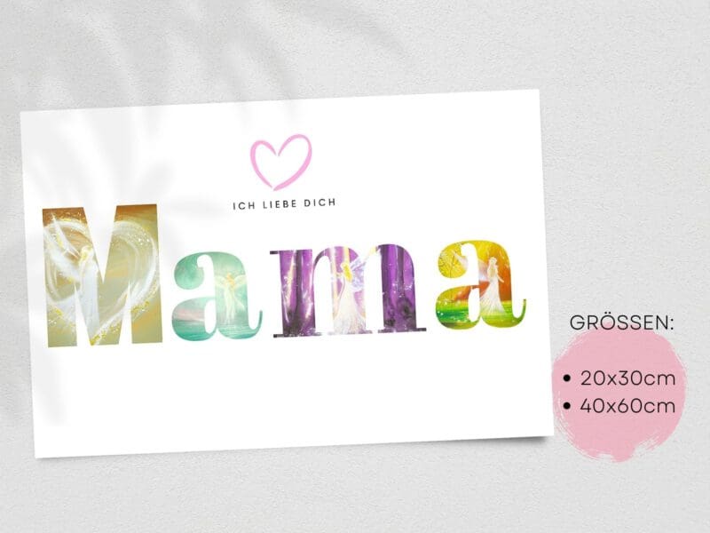 Engel Collage Poster "Mama" ein besonderes Schutzengelbild – Bild 2