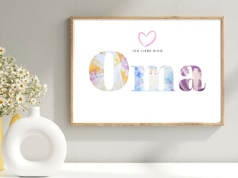 Engel Collage Poster "Oma" ein besonderes Schutzengelbild