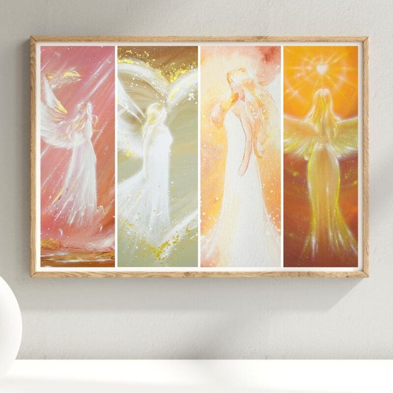 Engel Collage mit 4 Engelbildern