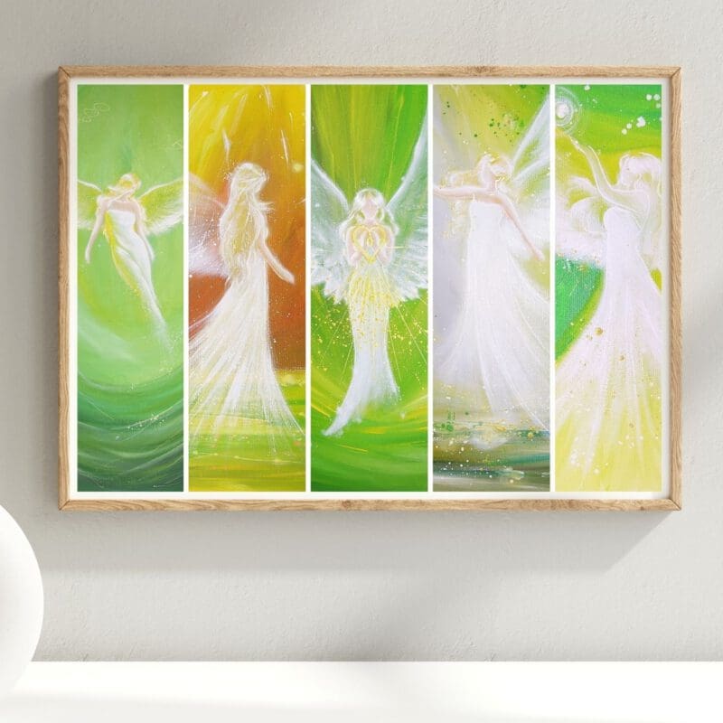 Schutzengelbild Collage mit 5 Engelbildern
