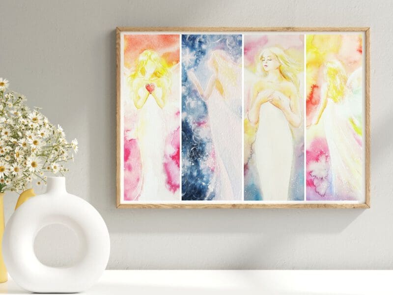 Schutzengelbild Collage mit 4 zarten Engelbildern – Bild 3
