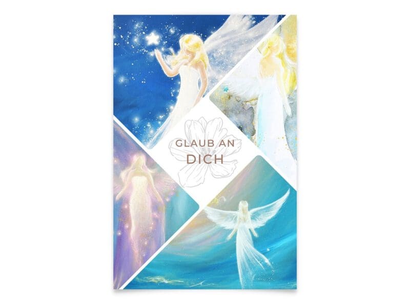 Engel Collage "Glaub an Dich" Schutzengelbild in Blau – Bild 2