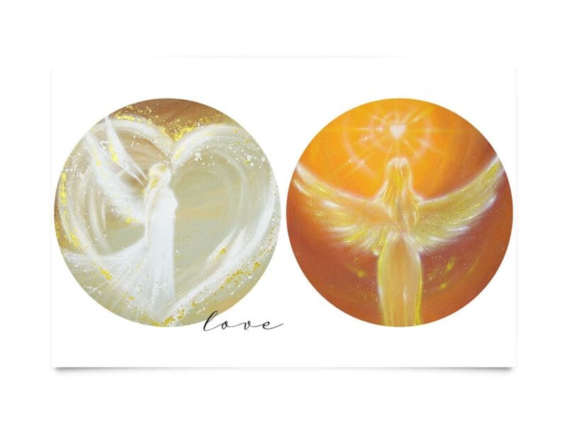 Engel Collage "love"  Schutzengelbild in zwei Größen – Bild 3