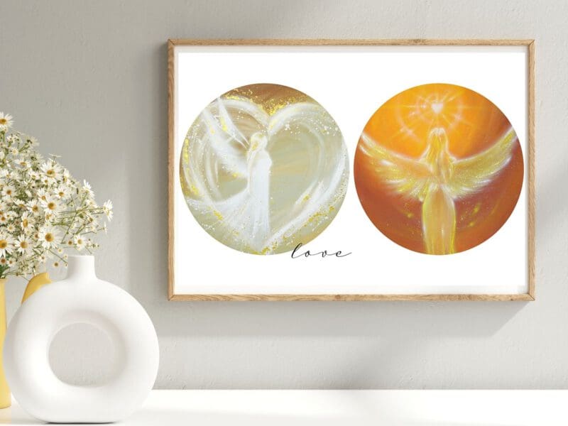 Engel Collage "love"  Schutzengelbild in zwei Größen – Bild 4